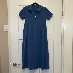 Navy Dress with Button up detail